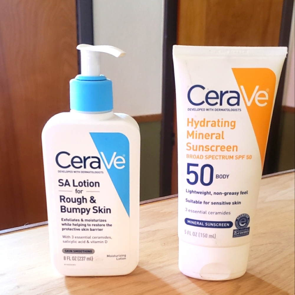 CeraVe 🌞 Rough & bumpy Skin Lotion And Sunscreen Spf 50 Opened Unused